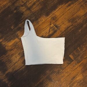 Amazon White Asymmetrical Crop Top